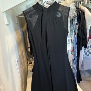 French Connect Black Sheath Dress with High-neckline